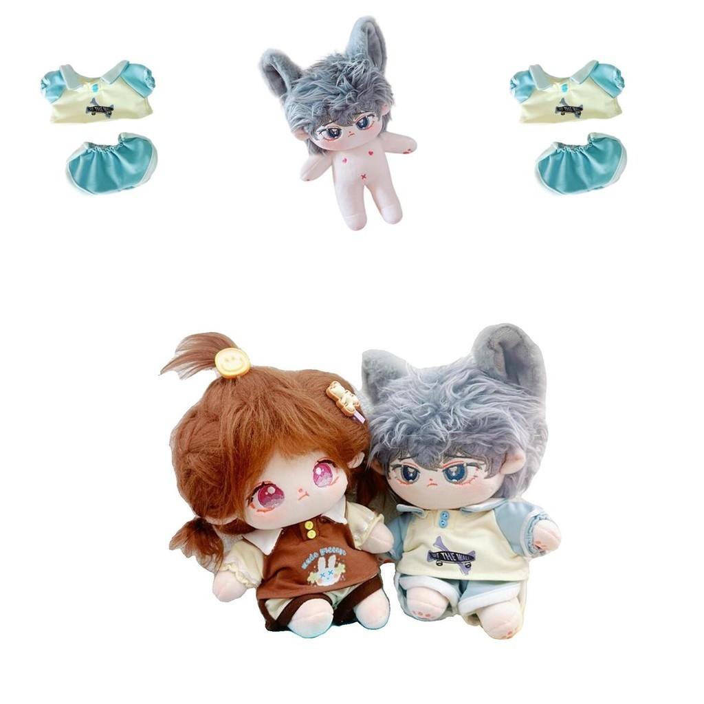 20cm Cotton Doll Plush Toy With Two Sets Of Clothes Keep Warm Shortcut Sweatshirt And Pants