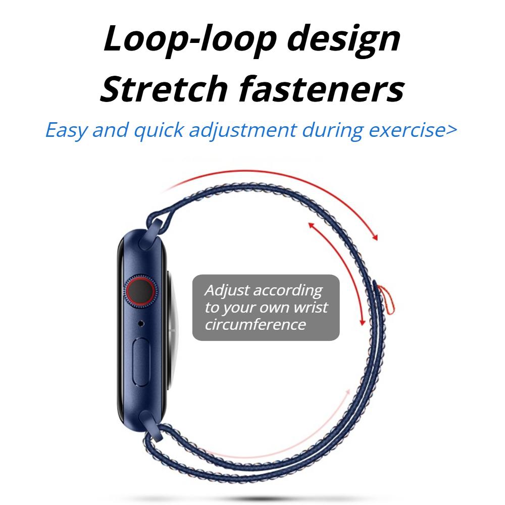 Nylon-Schlaufe für Apple Watch Armband 45mm 44mm 46mm 40mm 41mm 38mm 42mm Correa Armband iWatch Serie 11 10 6 Se 7 8 9 Ultra 3 2 49mm