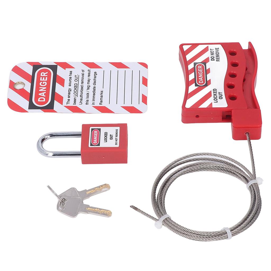 Lockout Tagout Cable Lock Stainless Steel Metal Adjustable Impact Resistant Adjustable Cable Lockout for Industry