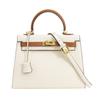 Haute Couture Palm Pattern KL Bag 25cm Second Generation Contrasting Color Half-hand Leather Shoulder Crossbody Bag Women's Mini