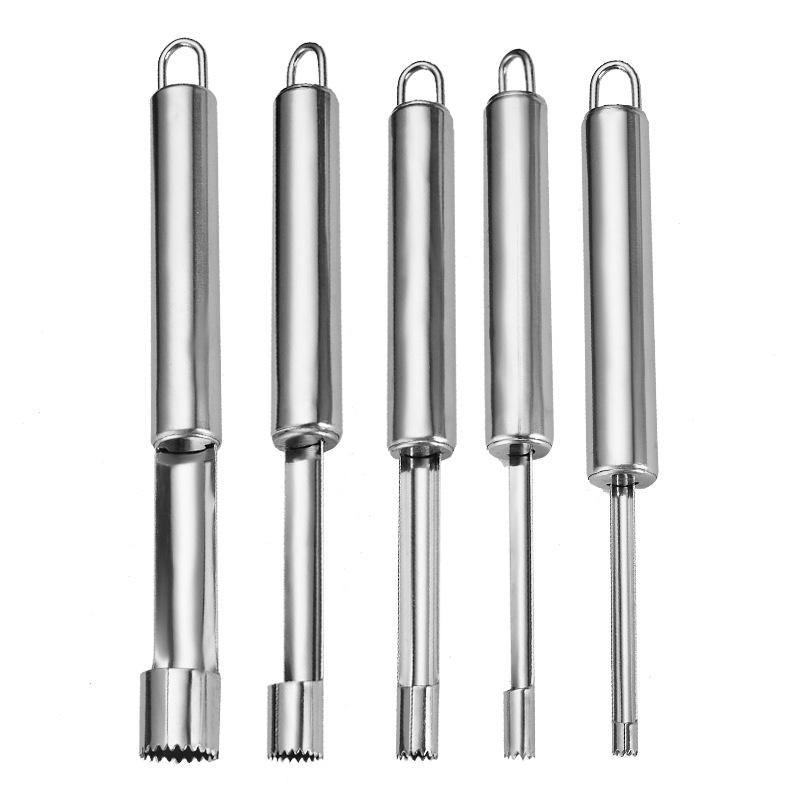 5 Misure/Set Togli-semi Acciaio Inossidabile Datteri Rossi Ciliegia Mela Pera Togli-semi Frutta Set Togli-semi Coltello Affettatore Strumenti per Frutta e Verdura