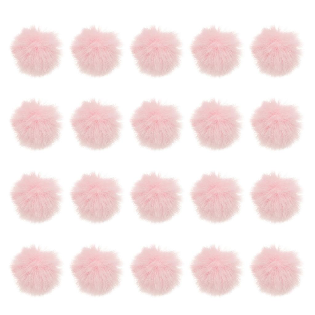 20 Pcs Faux Fur Pom Poms for Hats Fluffy Soft Fur Poms Balls with Elastic Loop for Keychain Knitting Hats DIY Scarves Gloves