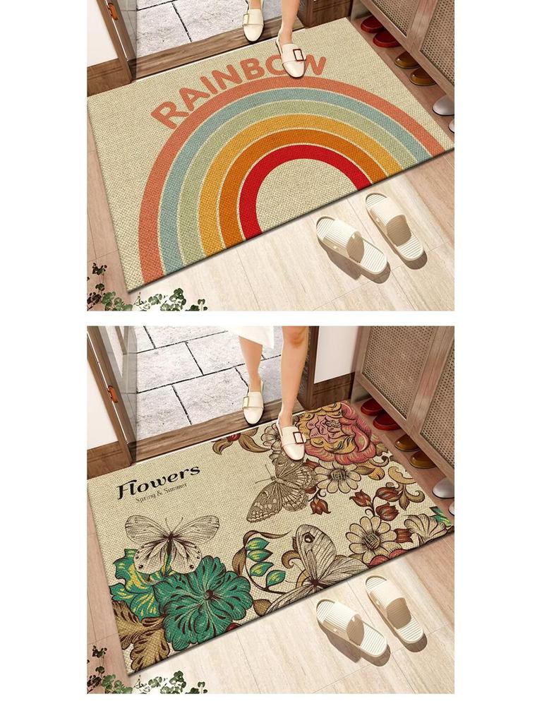 Dirt-Resistant Non-Slip Washable Linen Bathroom Doormat