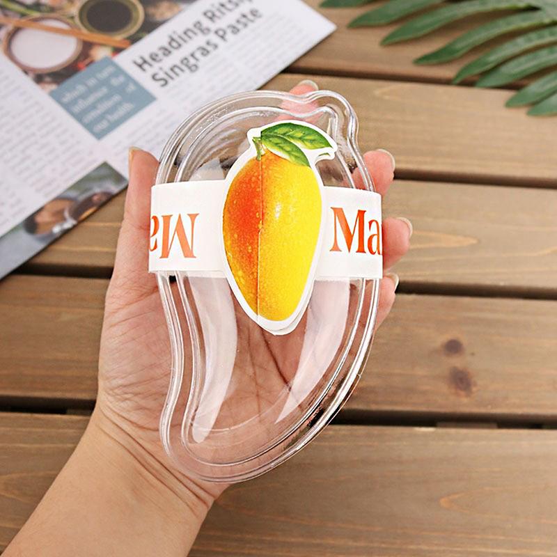 10 stk Kreativ Mangoform Engangs Dessertkake Plastkopp DIY Kake Krem Mousse Emballasjeboks Med Klart Lokk