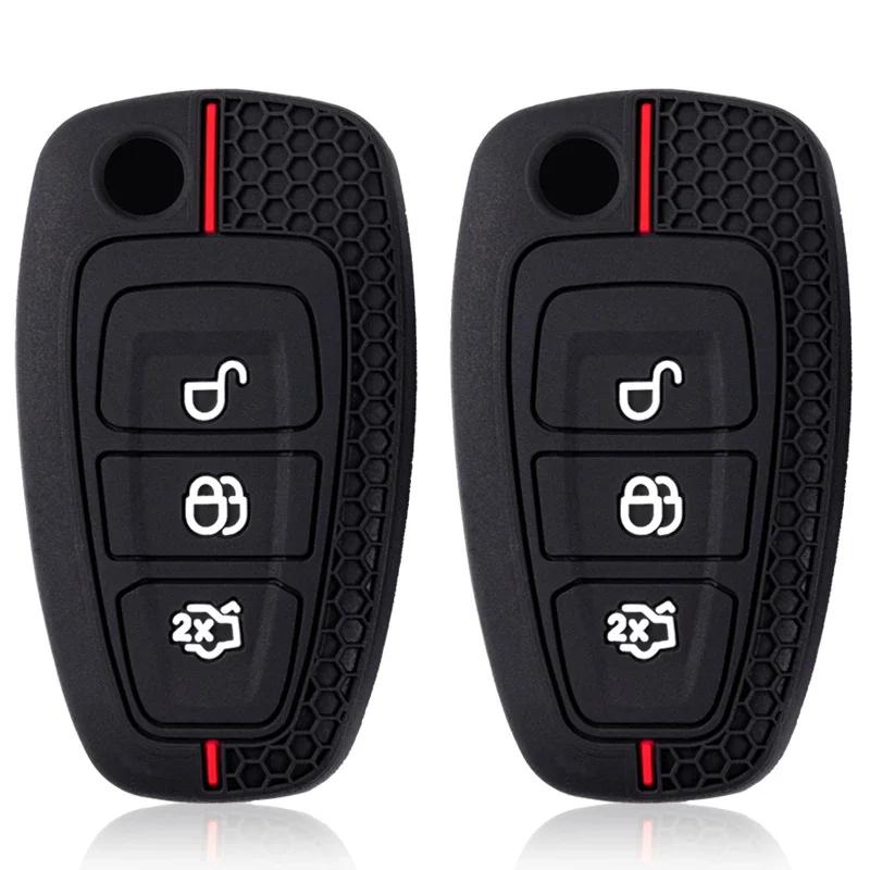 3 Button Silicone Car Remote Key Fob Cover Case For Ford Ranger C-Max S-Max Focus Mk3 Galaxy Mondeo Transit Tourneo Custom