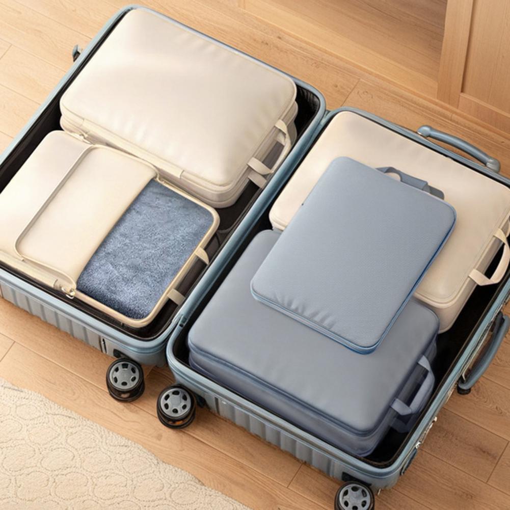 Compression Clothing Bag Zippered Space Saving Clothes Organizer Satin Self Compression Storage Bag For Comforters Blankets