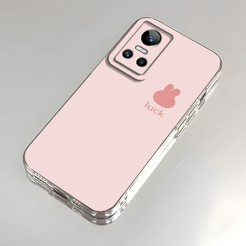 

Новый розовый счастливый кролик подходит для чехла для мобильного телефона RealmeGTNeo3, полностью закрывающий силиконовый защитный чехол, милый, мягкий и простой. True Me GTNeo3