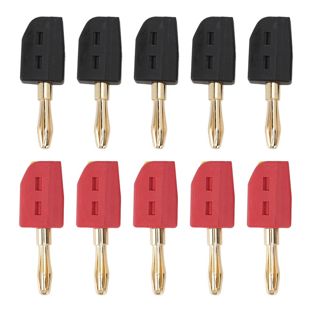 10 Pcs 4mm Banana Plug 32A Gold Plated Brass Quick Connect Banana Connector for Testing Equipment