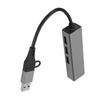 USB3.0 Hub 5Gbps Plug and Play 4 Port Aluminum Alloy USB C To RJ45 Adapter for Windows for Linux for OS X Silver Gray