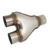 Y Shaped Exhaust Tailpipe Tips Stainless Steel 1 Inlet 2 Outlet Universal Muffler End Tip Adapter Connector 76mm Inner