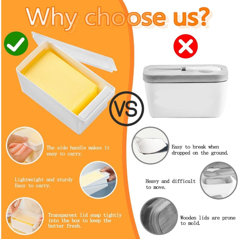Butter Dish with Cover and Cutter Fresh Keeping Box for Refrigerator Storage Home Butter Storage Container Cheese Storage Box