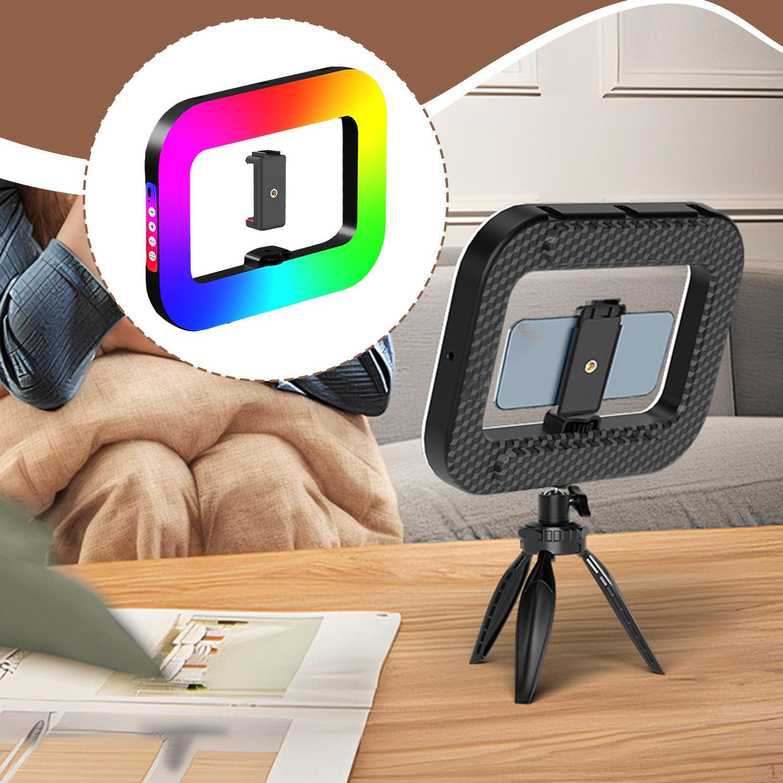 

Селфи Смартфон Видео Риг Ручной Портативный Кольцевой Свет RGB Цветной Заполняющий Свет Диммируемый для Макияжа