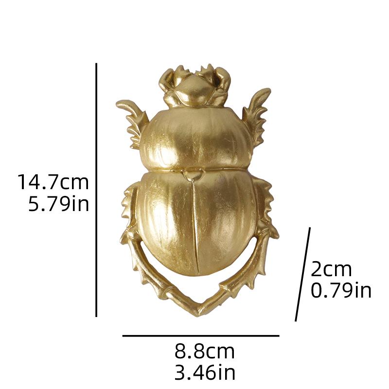 Golden Scarab Wall Hanging Ornament - Creative Resin Wall Decoration for Home, Bedroom, Living Room