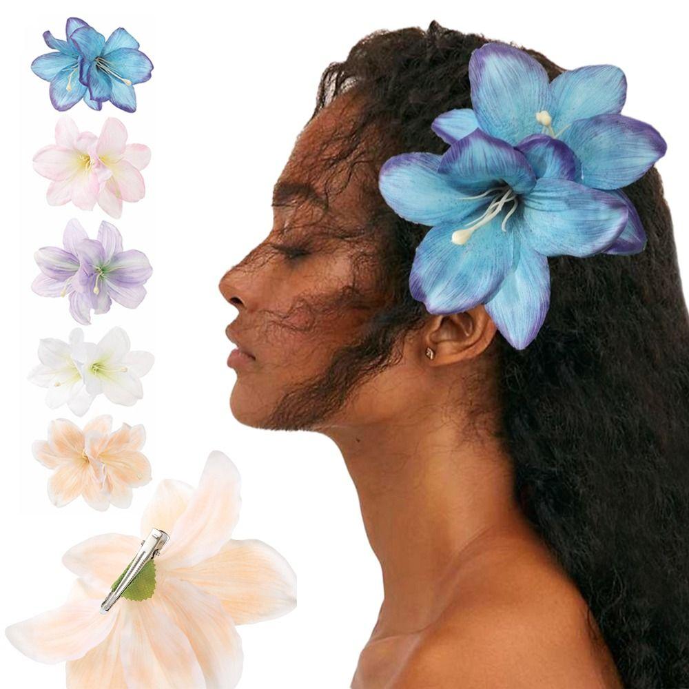 Multicolor Lily Flower Hair Clip Bohemian Style Hawaii Headdress  Fashion Accessory