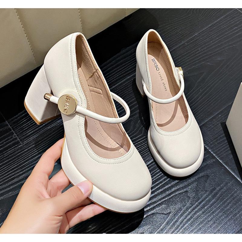 

Модные туфли Мэри Джейн в сказочном стиле женские 2025 лето и осень новые толстый каблук высокий каблук большой размер туфли на высоком каблуке женские туфли 43