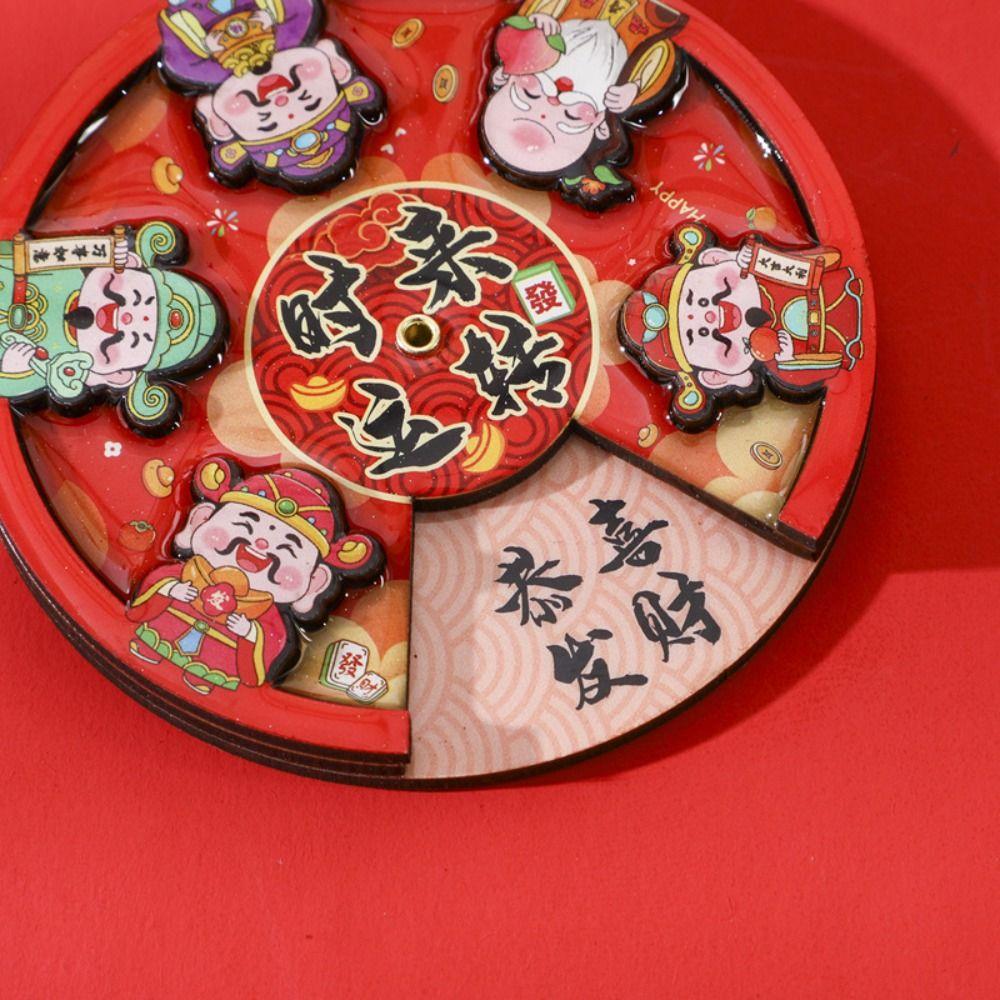 Woodwork Wealth God Fridge Magnets Chinese 2025  New Year Fridge Magnets  Refrigerator