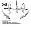 Women Palm Bracelet Alloy Twisted Sparkling Leaf Shape Rhinestone Adjustable Fit Fit for Most Finger Sizes Hand Jewelry for Wedding Party