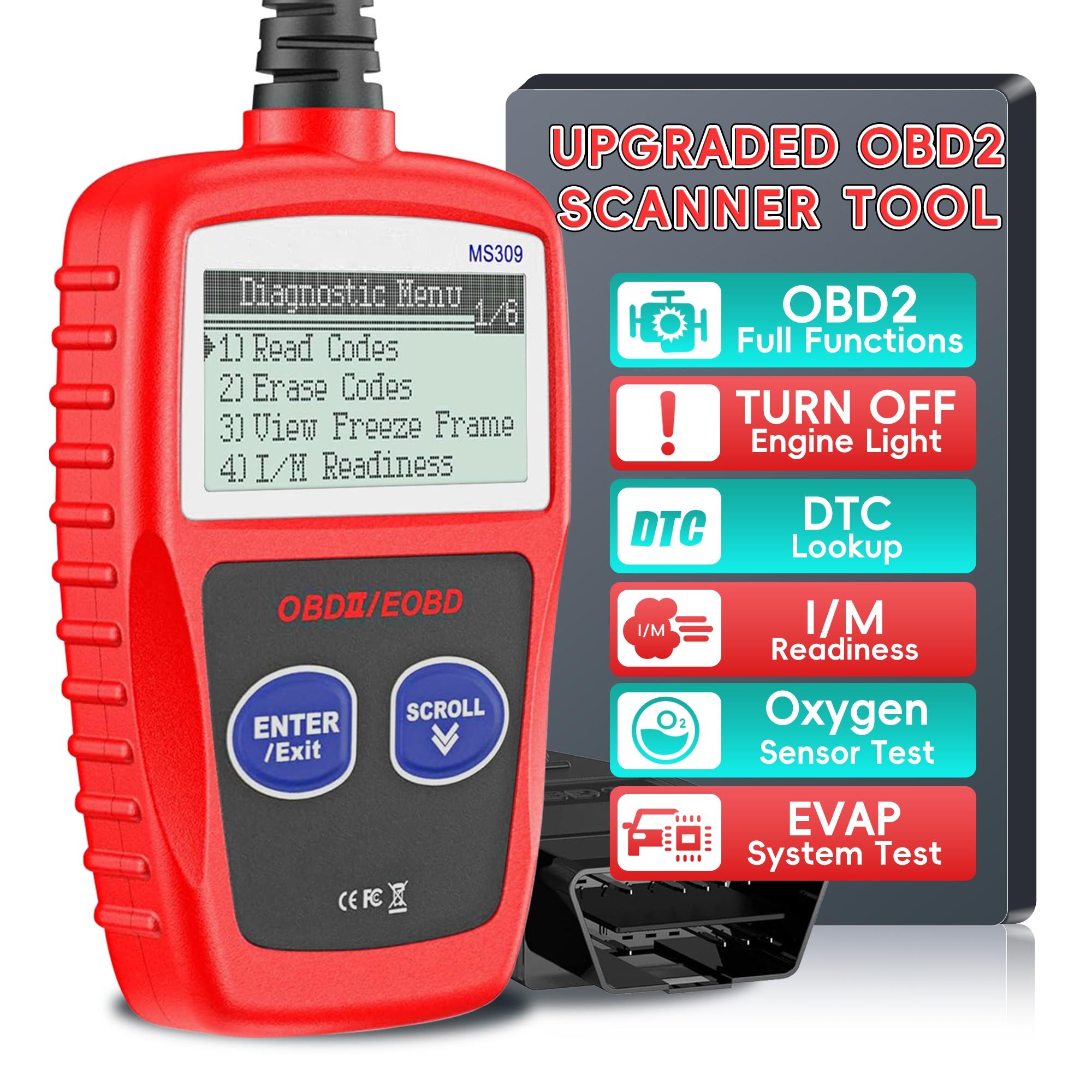 

Автомобильный считыватель кодов, Диагностический инструмент OBD2-сканер для легковых и грузовых автомобилей, Считыватель кодов проверки двигателя, OBD2-сканер с функцией сброса красный