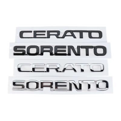 3D ABS CERATO SORENTO Letter Badge Car Tail Emblem Rear Trunk Decor Sticker for Sportage Rio Soul Picanto Optima Ceed Forte