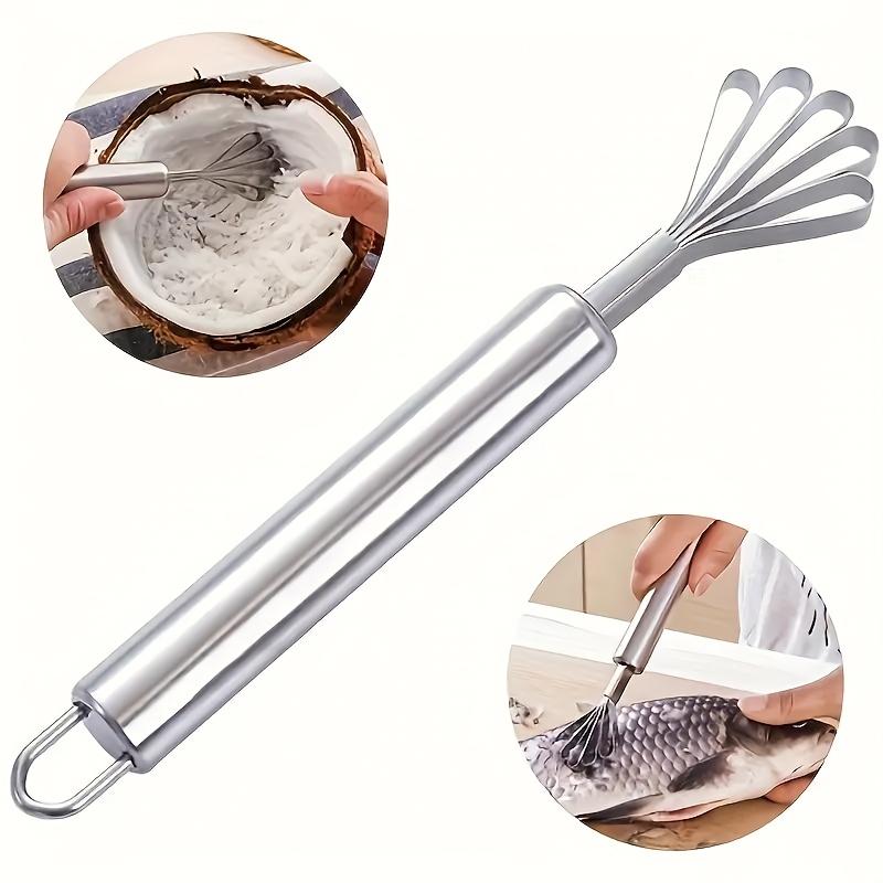1PC Stainless Steel Kitchen Tool - Versatile Coconut Grater & Fish Scale Remover - Durable, Safe, Essential Gadget for Effortless Cooking