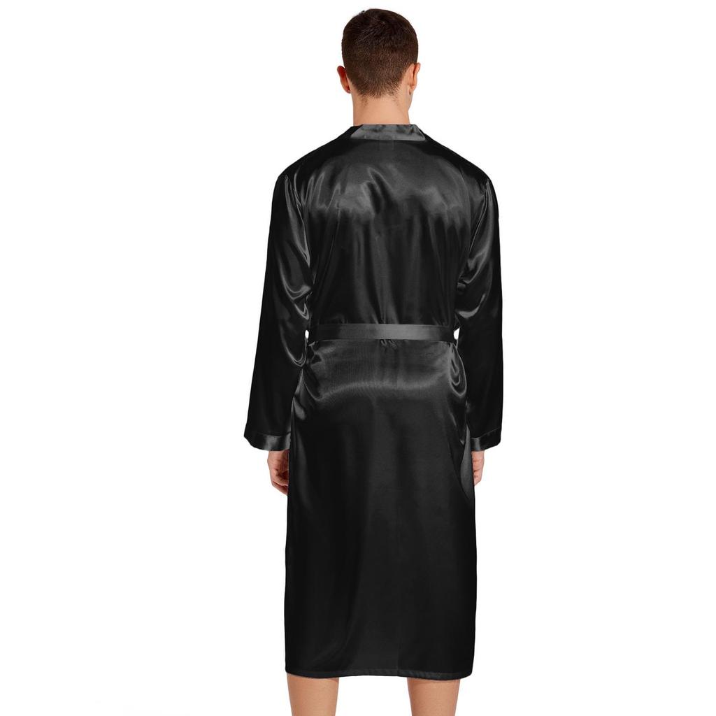Cardigan de Pijama Masculino Plus Size Leve Luxo Toque de Seda: Estilo Europeu e Americano