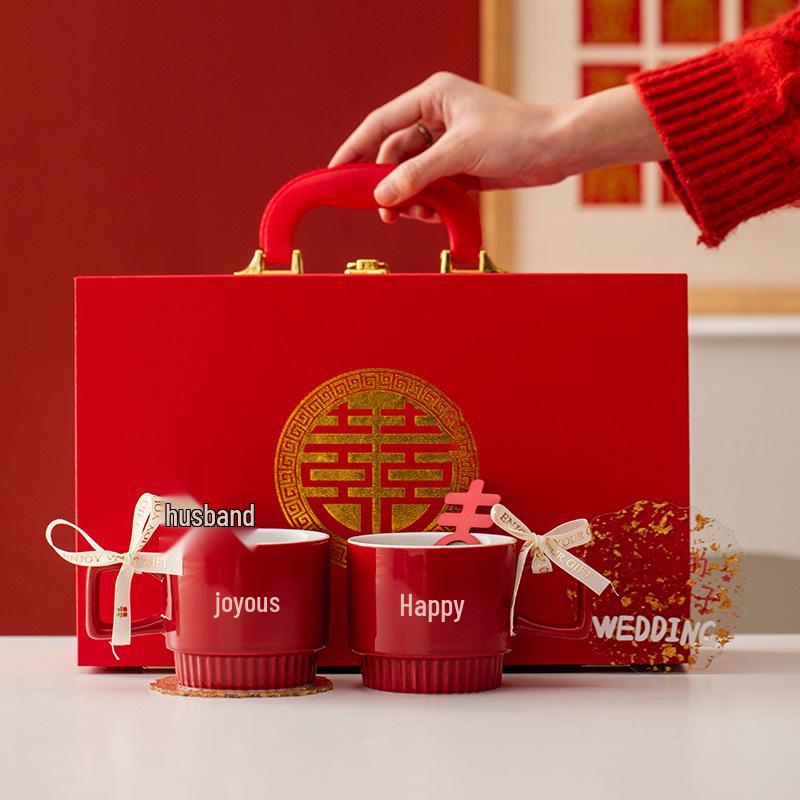 Newlywed Honeymoon Gift: Practical Wedding Coffee Cup Set & Ornament for Bride, Best Friend, or Engagement