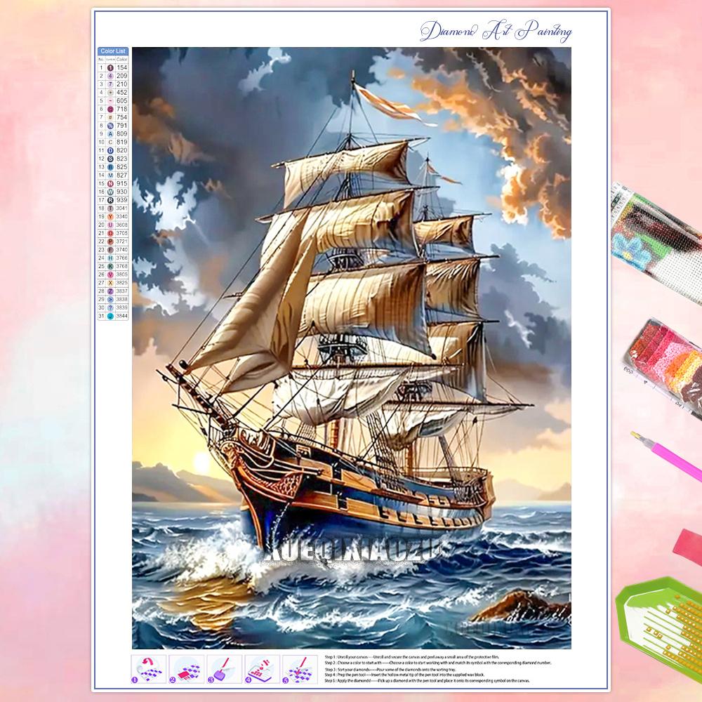 Seaside Scenery 5D Diamond Painting Kit Diamond Mosaic DIY Home Decor Gift for Adult Beginners New 2026