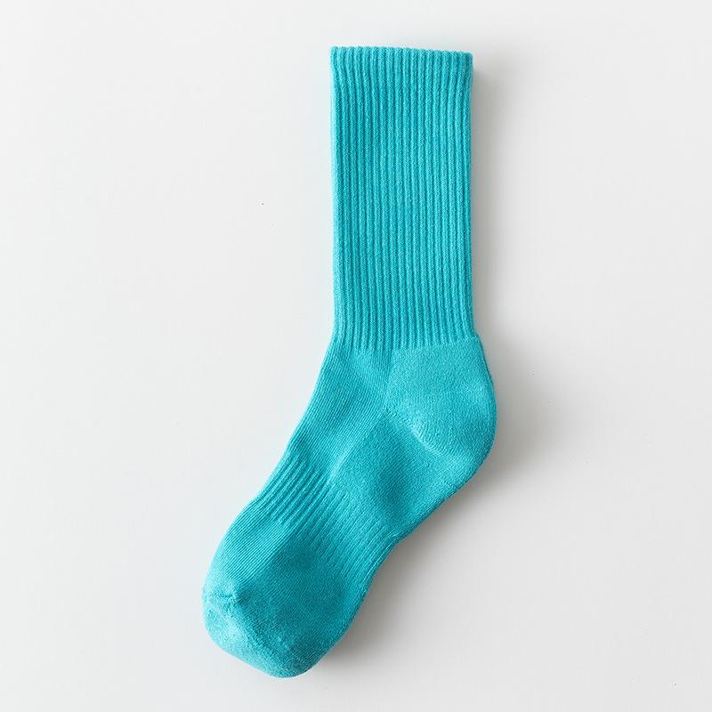 Women's Autumn and Winter Warm Leg Warmers Solid Color High Rubber Band Sports Long Cotton Socks