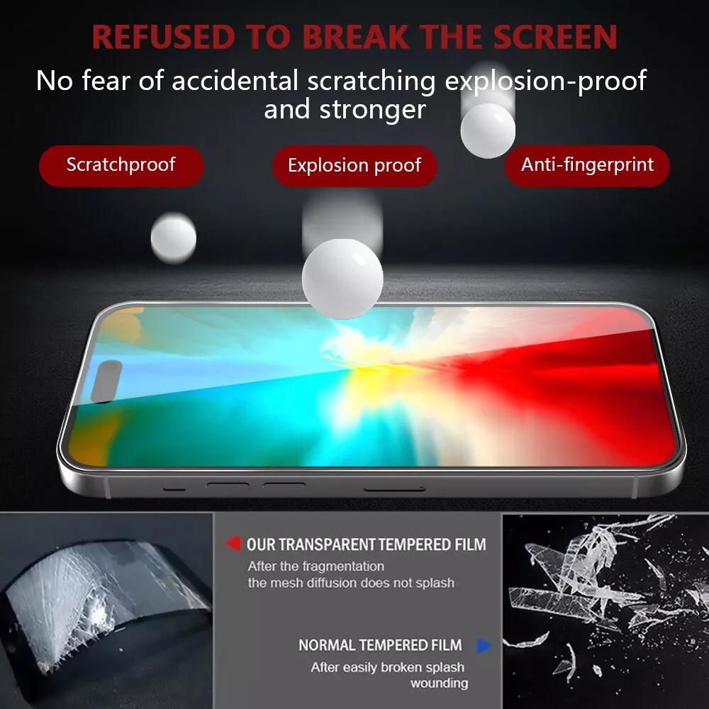 5pcs Tempered Glass For iPhone 15 Pro Max Screen Protector For iphone 7 8 11 12 13 14 15 16  16 E Plus X XR XS Max Mini Protective Glass