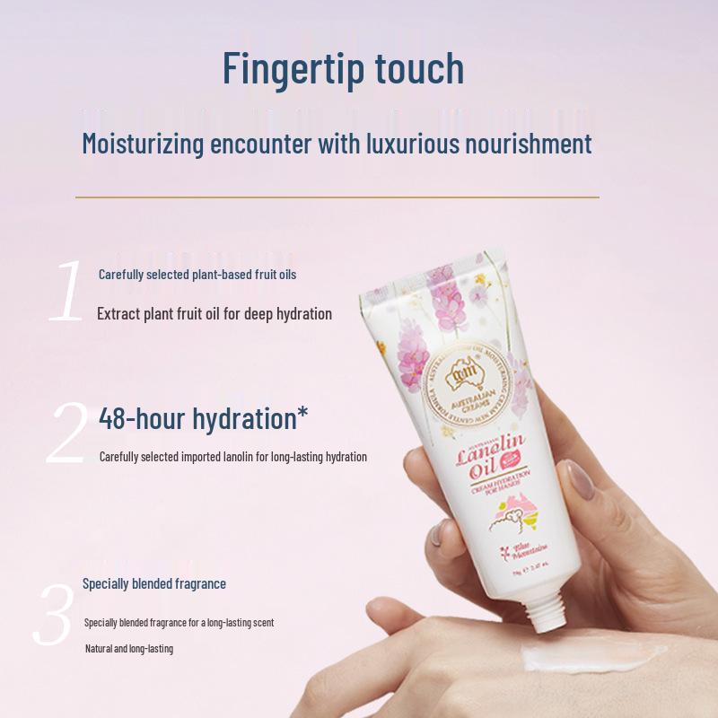Aozhiman Australische Schaföl Handcreme, Feuchtigkeitsspendend & Hydrierend, 70g Tragbare Duftserie.