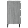 Nightstand with Metal Legs Grey Sonoma 40x35x69 cm