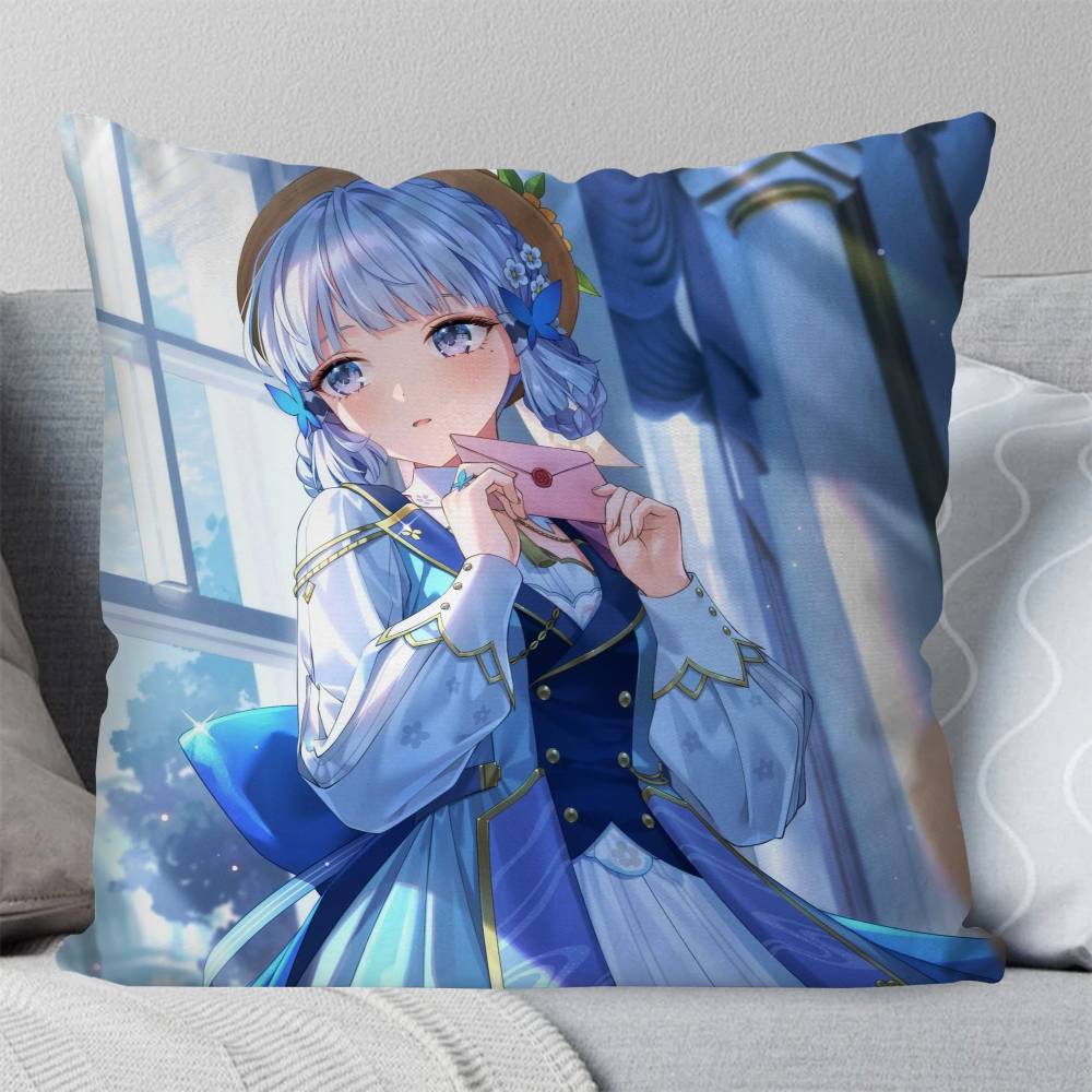 Kamisato Ayaka Anime Spiel Genshin Impact Kissenbezug Mode Quadratischer Kissenbezug Schlafzimmer Sofa Raum Ins Dekoration Freizeit