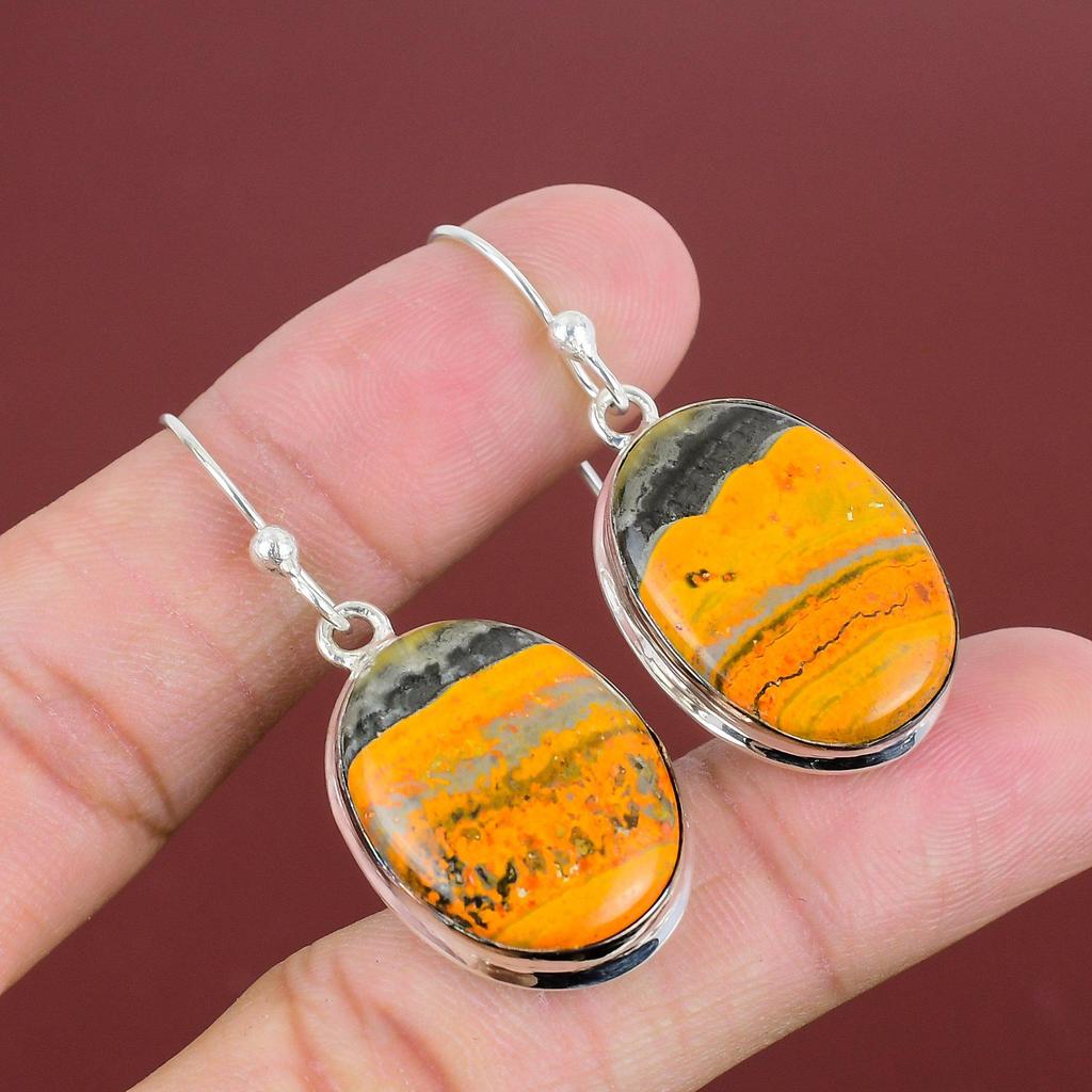 Bumble Bee Jasper Earring Gemstone Earring Elegant Jewelry 925 Sterling Silver Earrings Handmade Earring Healing Stone Jewelry Gifts For Mom