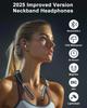 Hmusic 2025 Neckband Earphones, Bluetooth 5.4, 30+ Hours of Battery Life, IPX5 Waterproof, Multi-Point Headphones with Magnetic, Game Mode, Noise
