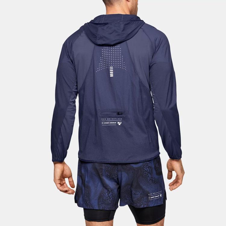 Under Armour Qualifier Casual Running Sports Hooded Jacket Men Outerwear Blue 1350174-497