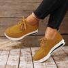 Faux Suede Wedges Loafers Women  Autumn Lace Up Thick Bottom Casual Shoes Woman Plus Size 43 Anti Slip Platform Sneakers