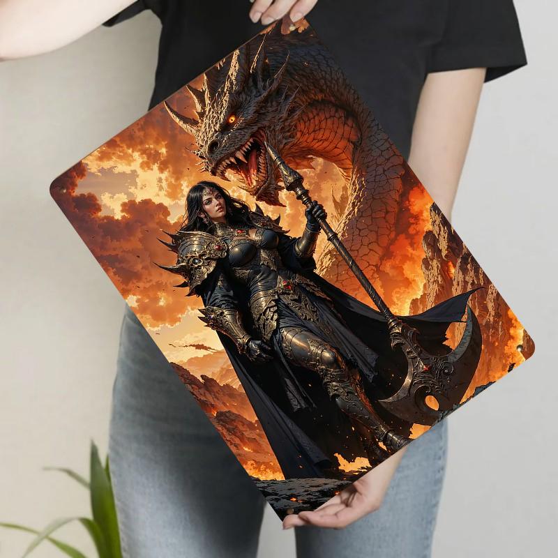 

Fantasy Medieval Dragon Warrior Metal Wall Art Decorative Painting for Home Office 20x30cm（7.8x11.8inch）