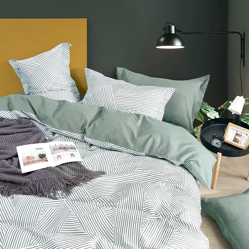 HEJIAN Printed 4-Piece Bedding Set