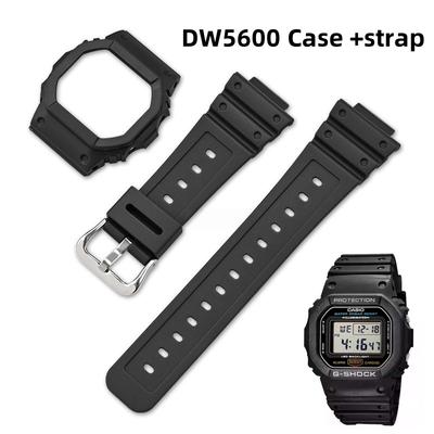 עבור G-shock Casio ריבוע קטן DW5600 DW-5600 GW-B5600 DW5610 GW-M5610 רצועת שעון שרף + מארז מעטפת שעון מארז מפלסטיק