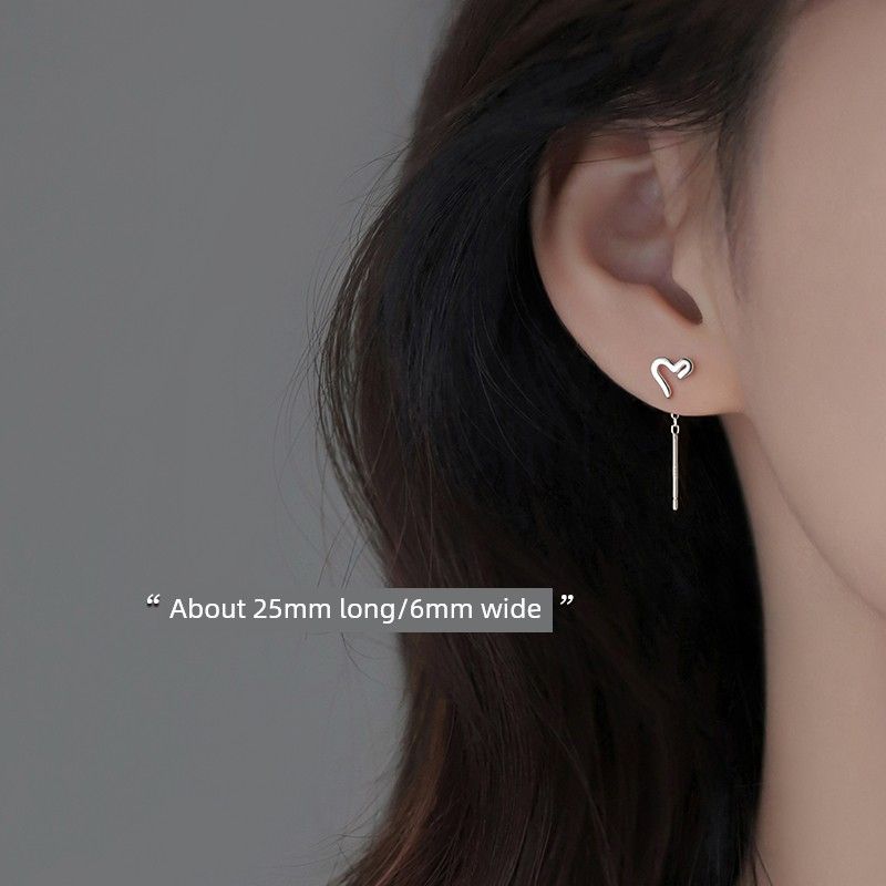 

Xiangnan 999 Loving Heart in Sterling Silver Accessible Luxury Fancy Hanging Earrings 999 silver Heart ear wire (two price)