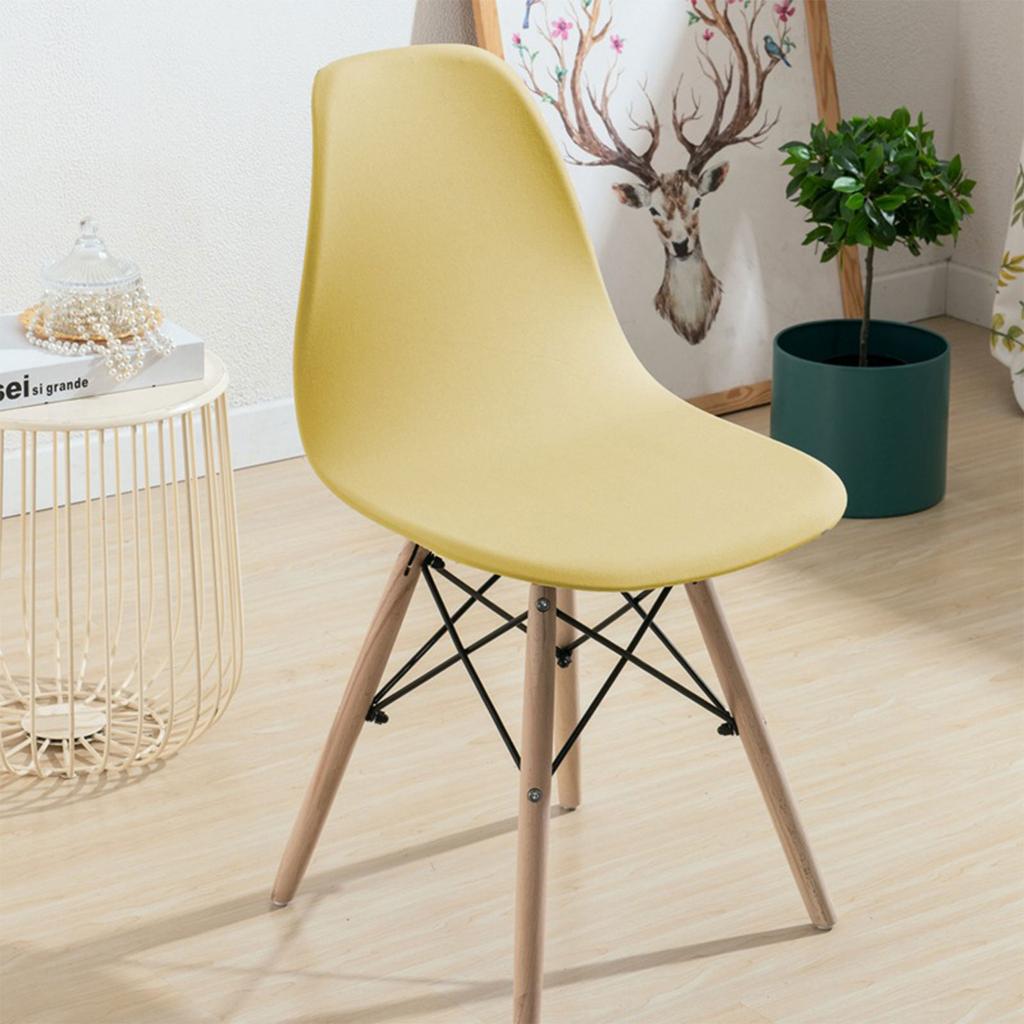 Stretchable Solid Color Chair Cover Shell Chairs Soft Milk Silk Easy Clean Dustproof Removable Washable Chair Cover