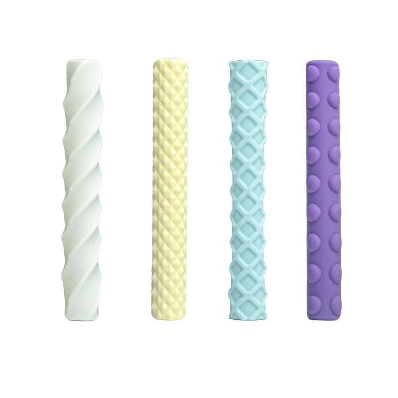 

Pack of 4 Antislip Silicone Pen Grips with Textured Surfaces for Enhances Stability and Comfort in School or Office Use
