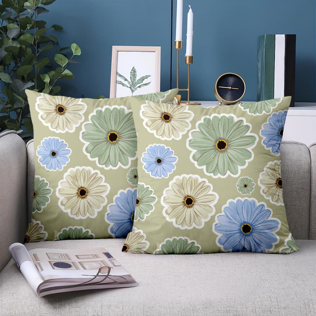 1 pieces -2D flat printing Floral Patterned Throw Pillow Cushions Decorative Polyester pillowcase, sofa decorative cushion cov