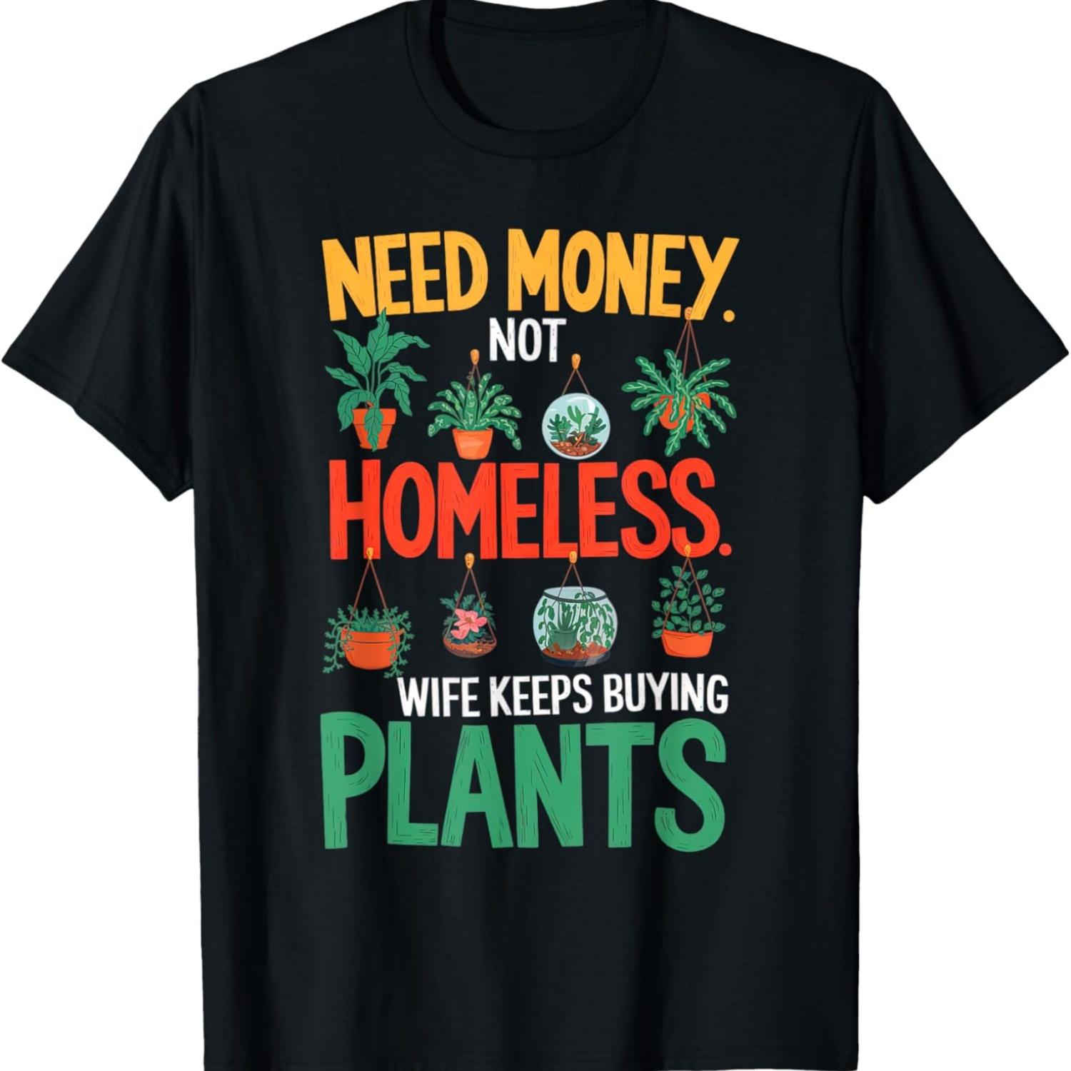 

Wife Keeps Buying Plants Shirt Men Husband Gardening Plants T-Shirt S чёрный
