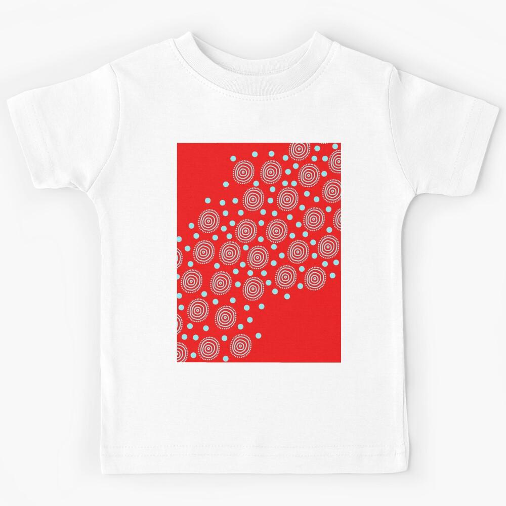 Circles in Circles: Red and Blue Kids T-Shirt 160