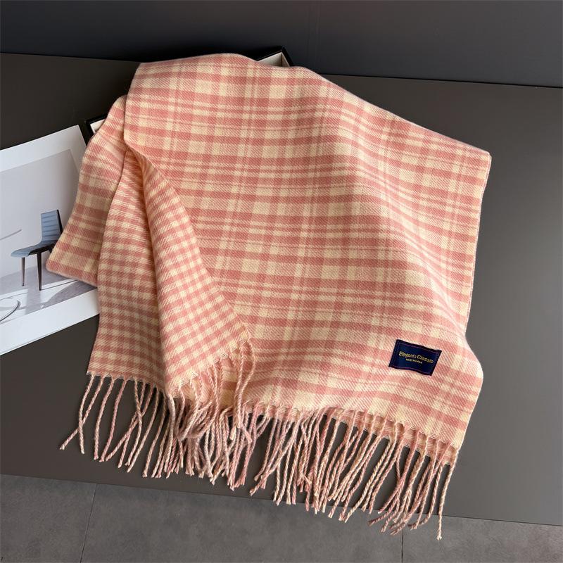 

Autumn Winter Female Lattice Imitation Cashmere Scarf Thick Warm Fashion Wild Scarf Shawl Wrap Tassel Scarves Bufanda Poncho 200cmX53cm