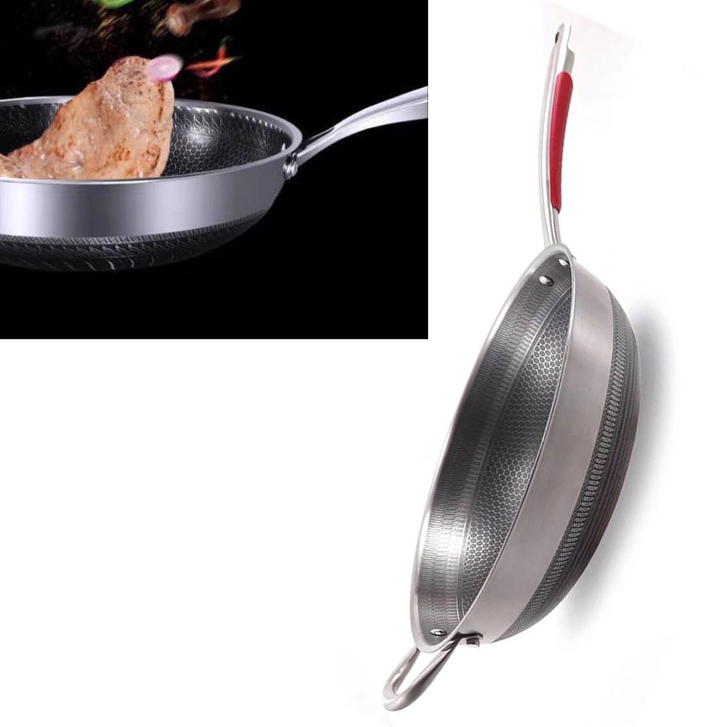 Edelstahl Bratpfanne Gleichmäßig Erhitzt Runder Boden Umweltfreundliches Kochen Sautépfanne Küchengeschirr