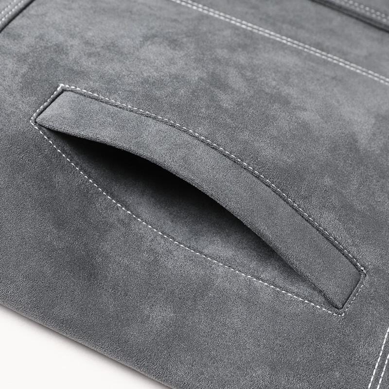 JOW Men's Vintage Washed Suede Lapel Jacket