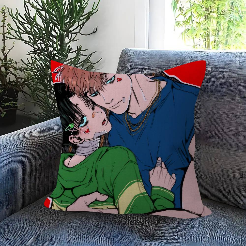 Korean Manga Killing Stalking Vintage Pillow Cover For Bedroom Room And Living Room Sofa Decorative Cushion Cover