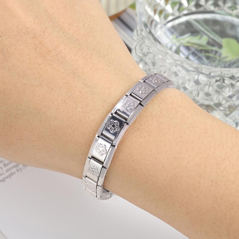 Versatile Italian Charm Pendant Sturdy Stainless Steel Link Craft Supplies Portable for Unique Bracelet Creation